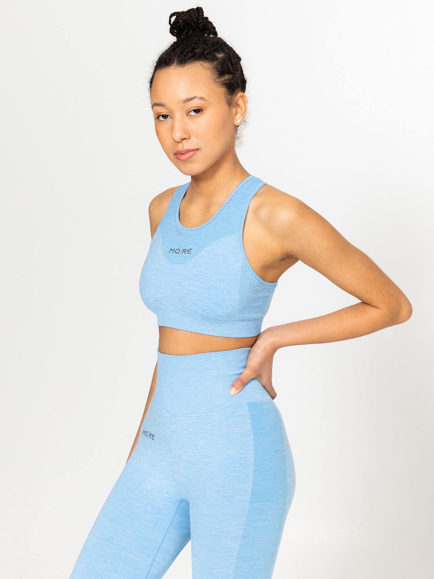 Alana Seamless Bra - Blue Heather - Movement Revolution